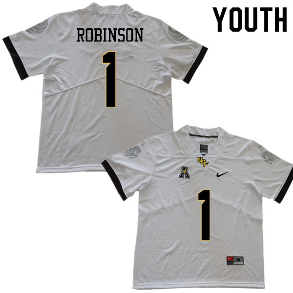 Youth #1 Jaylon Robinson UCF Knights College Football Jerseys Sale-White - Click Image to Close